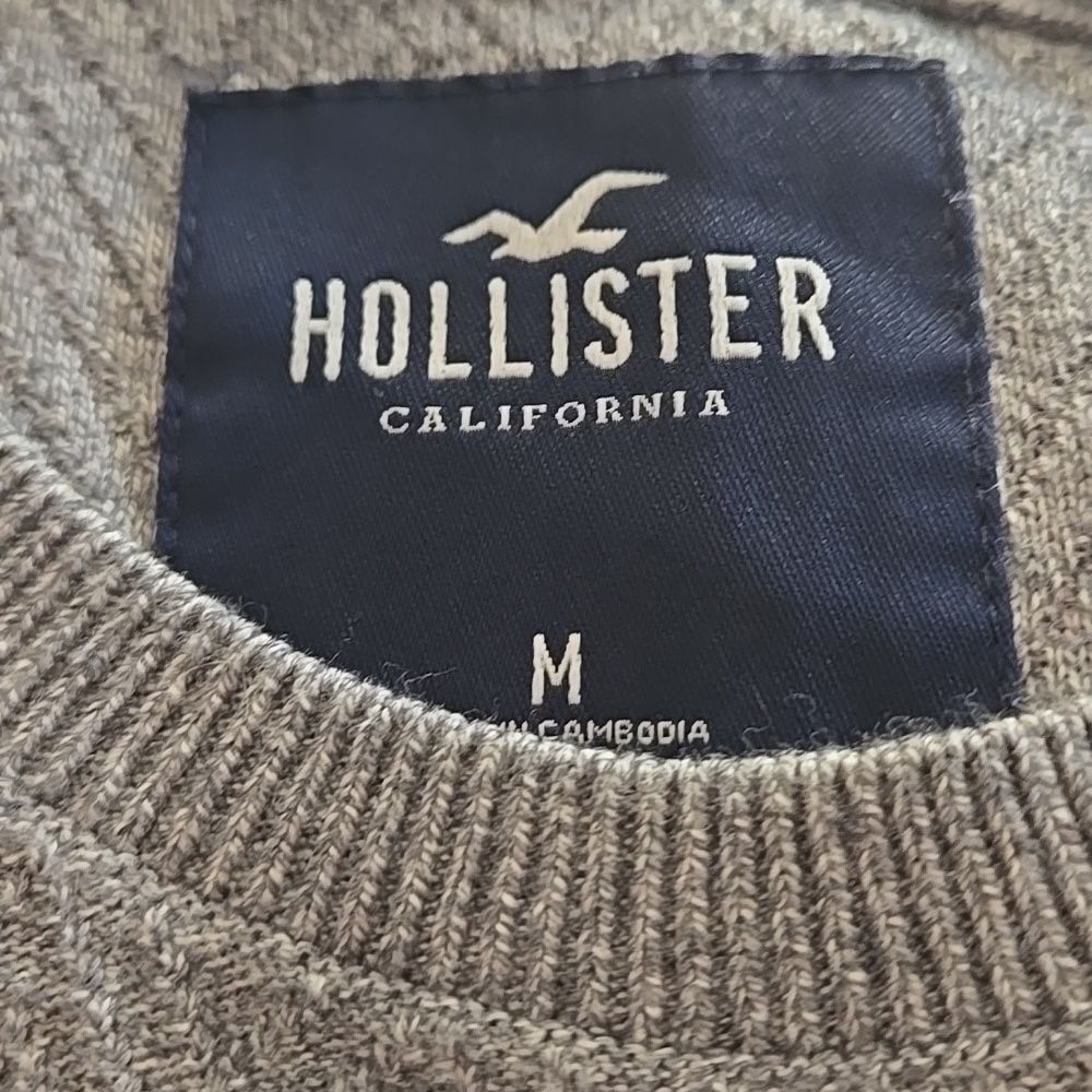 Hollister Gray Chevron Knit Short Sleeve Shirt Medium Top - Picture 4 of 10
